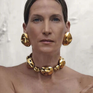 Abstract Gold Geometric 18K Gold Stainless Steel Waterproof Earrings